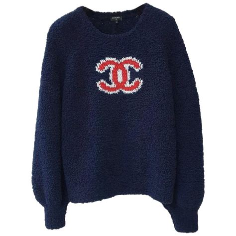 chanel sweater 2019 navy|Chanel flannel cardigan.